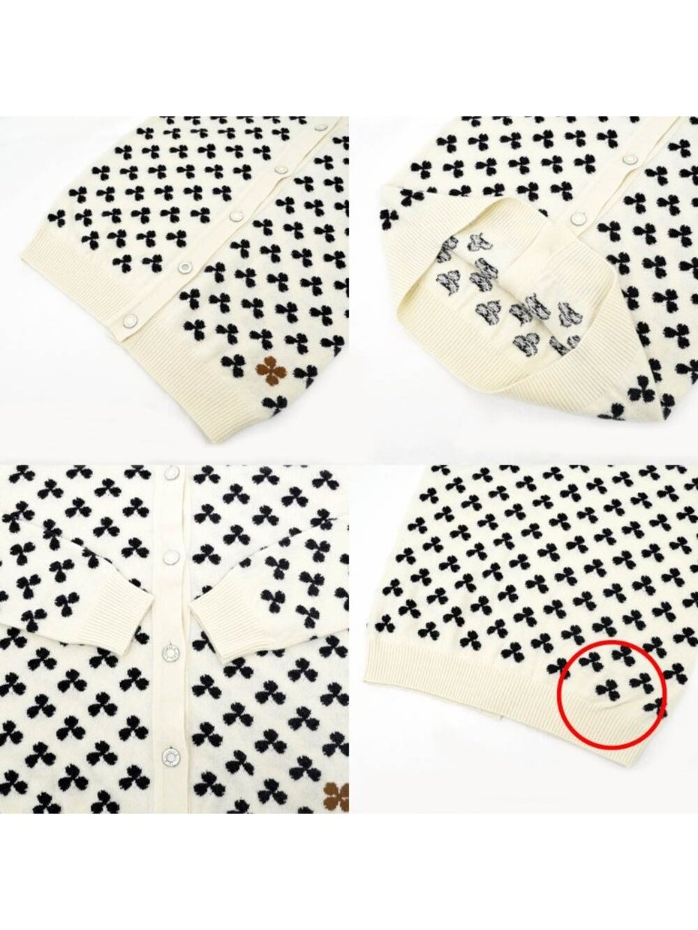 Hermes Clover Cardigan Ivory 36 Cashmere Knit Long Sleeve - Picture 5 of 10